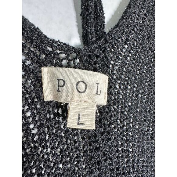 POL Anthropologie Black Open Knit Sweater EUC - Picture 5 of 8